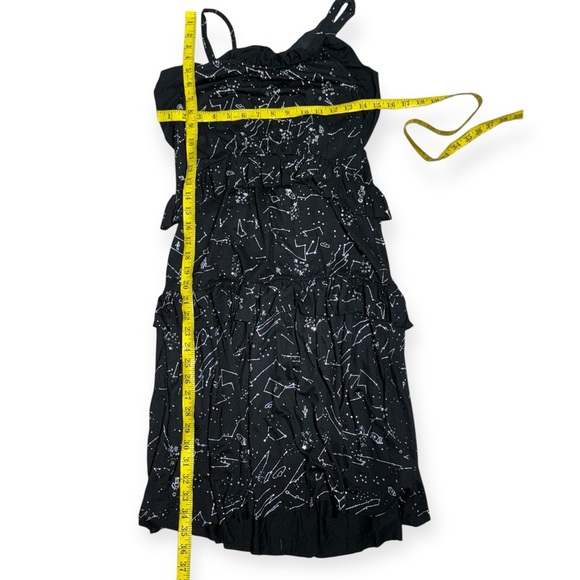 DESIGUAL black slip dress with silver sparkle outer space star constellations S - Picture 7 of 15